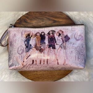 HENRI BENDEL Graffiti Girls By Izak Zenov Coated Canvas Travel Pouch